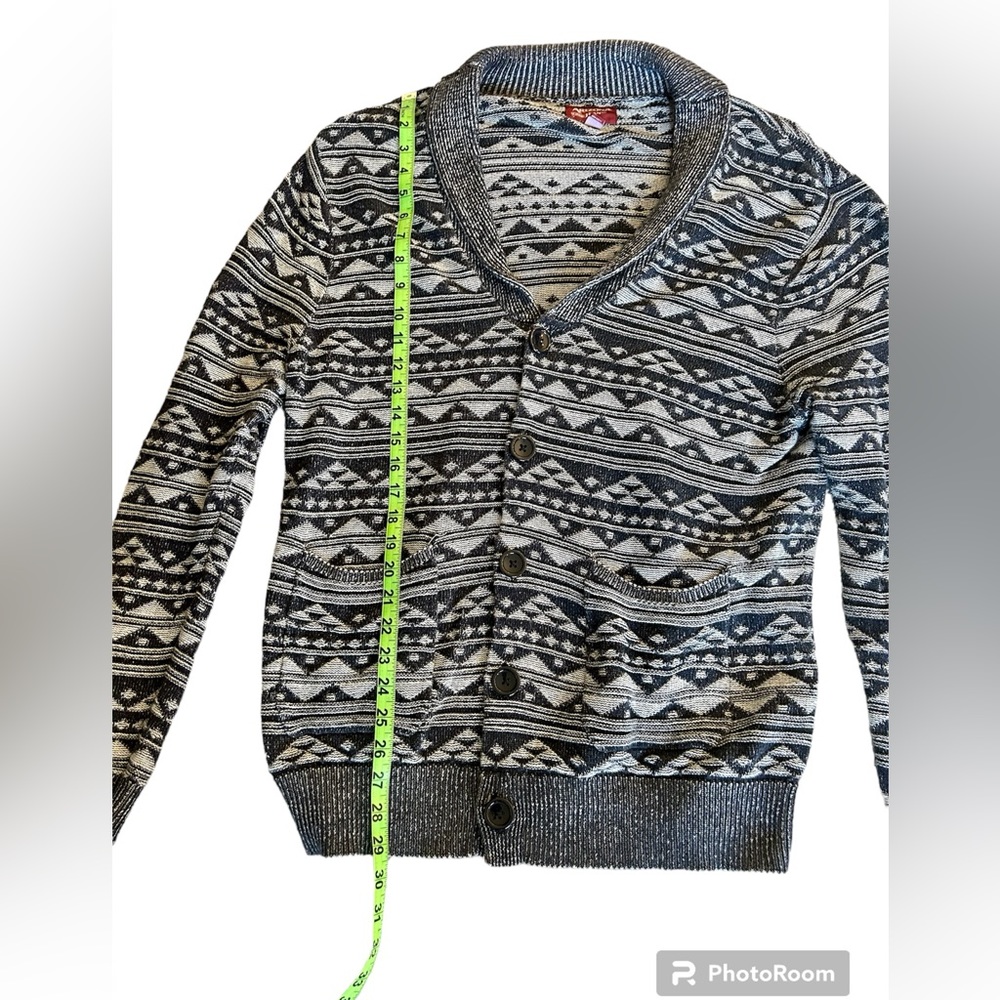 ARIZONA Men’s Navy and Light Gray Button Up Cardigan Sweater - Picture 4 of 6